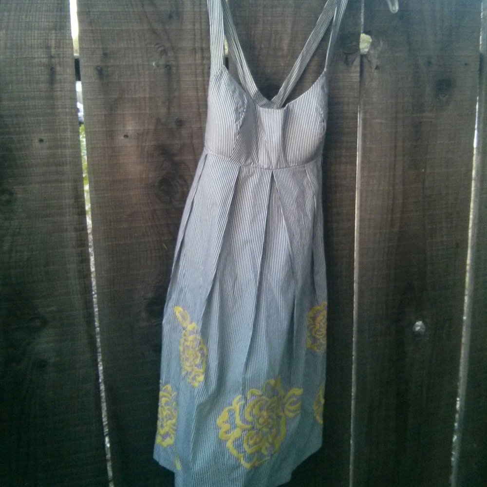 Vintage Y2K Does 50s/60s Babydoll Retro Striped Dress 100% Cotton Vacation Party